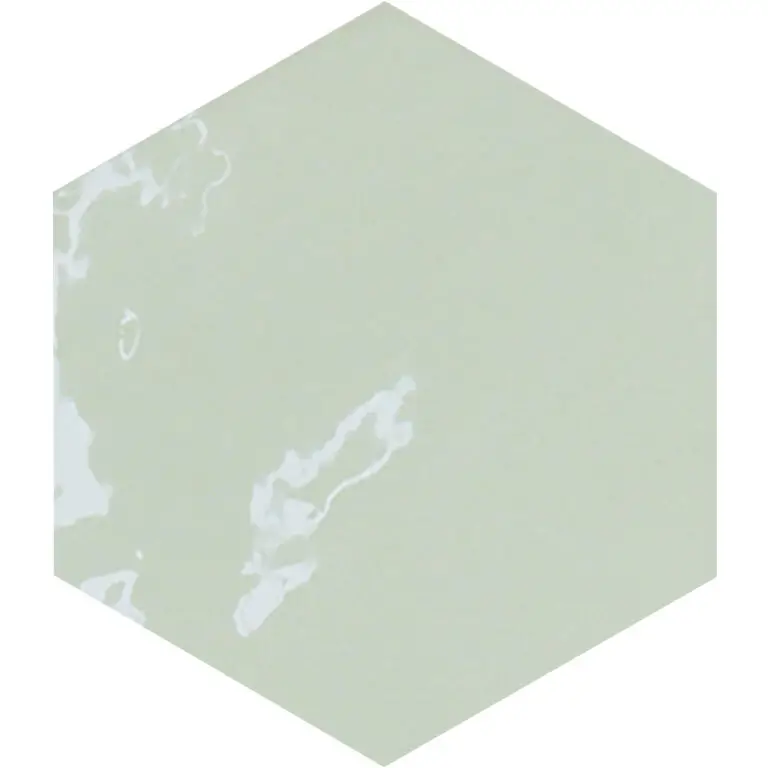 Zellige Hexa Mint 4X5 Hexagon Gloss Porcelain Tile 7