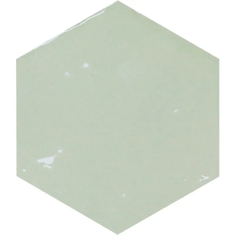 Zellige Hexa Mint 4X5 Hexagon Gloss Porcelain Tile 6