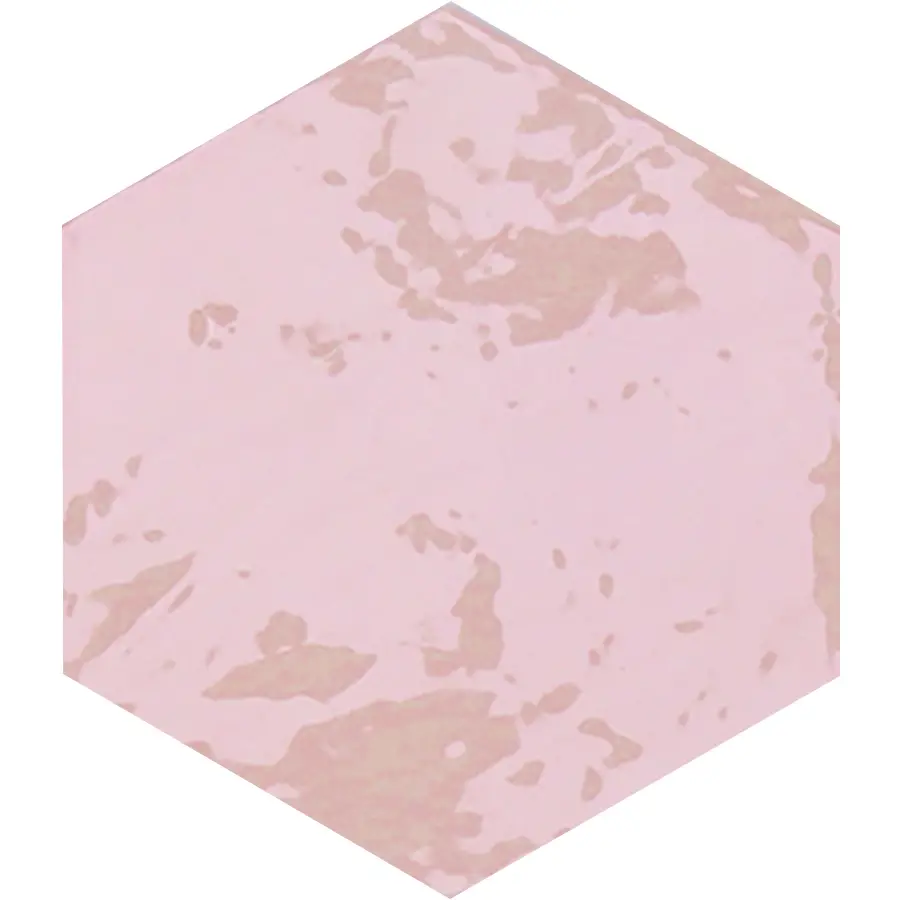 Zellige Hexa Pink 4X5 Hexagon Gloss Porcelain Tile 1