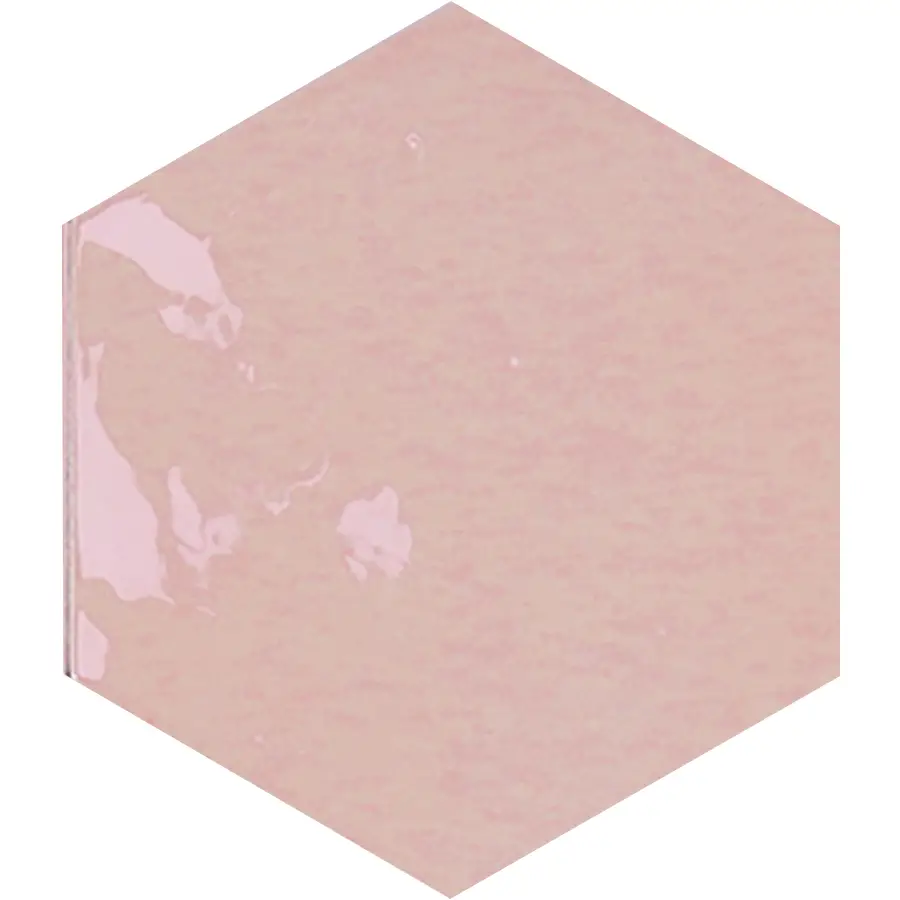 Zellige Hexa Pink 4X5 Hexagon Gloss Porcelain Tile 0