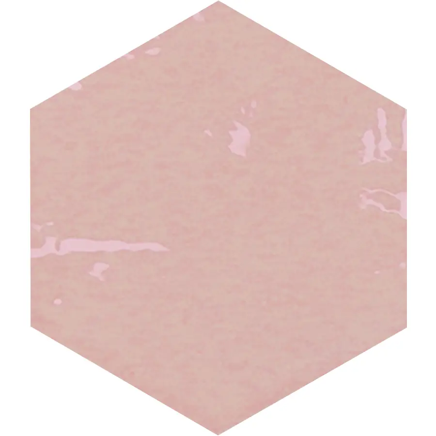 Zellige Hexa Pink 4X5 Hexagon Gloss Porcelain Tile 2