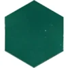 Zellige Hexa Rounded Edge Emerald 0.43X7 Rectangle Gloss Porcelain Trim 9