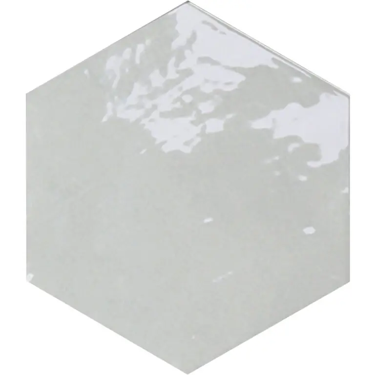 Zellige Hexa Rounded Edge Grey 0.43X7 Rectangle Gloss Porcelain Trim 5