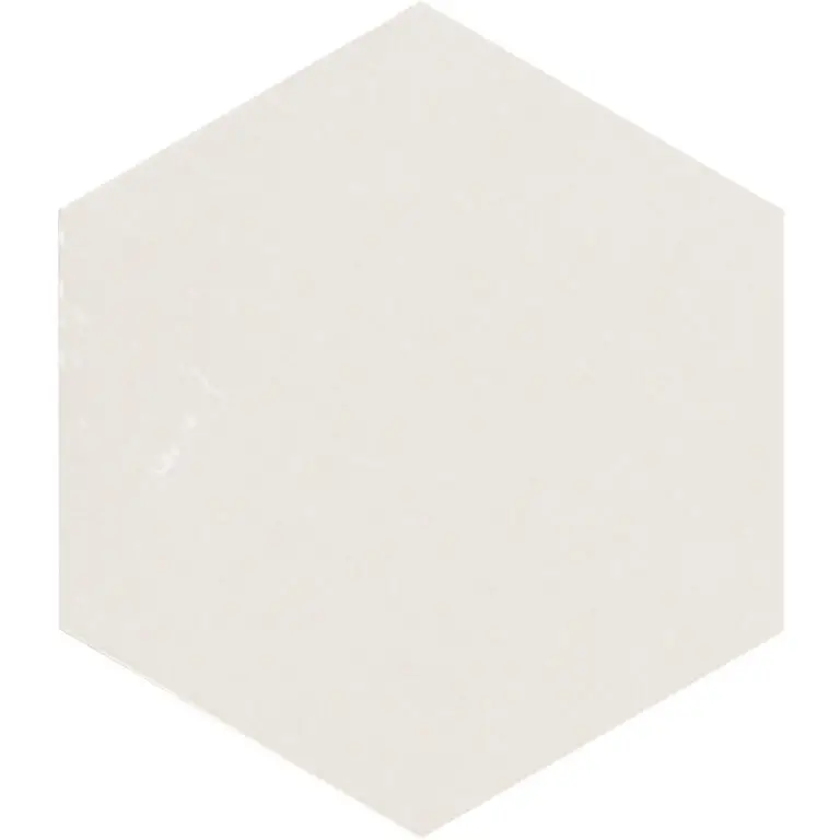 Zellige Hexa Rounded Edge White 0.43X7 Rectangle Gloss Porcelain Trim 6