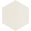 Zellige Hexa Rounded Edge White 0.43X7 Rectangle Gloss Porcelain Trim 9