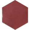 Zellige Hexa Rounded Edge Wine 0.43X7 Rectangle Gloss Porcelain Trim 7