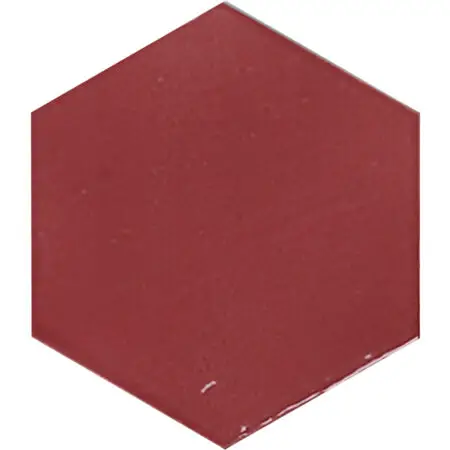 Zellige Hexa Rounded Edge Wine 0.43X7 Rectangle Gloss Porcelain Trim 8