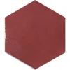 Zellige Hexa Rounded Edge Wine 0.43X7 Rectangle Gloss Porcelain Trim 4