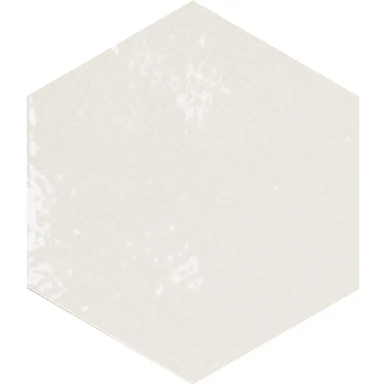 Zellige Hexa White 4X5 Hexagon Gloss Porcelain Tile 2