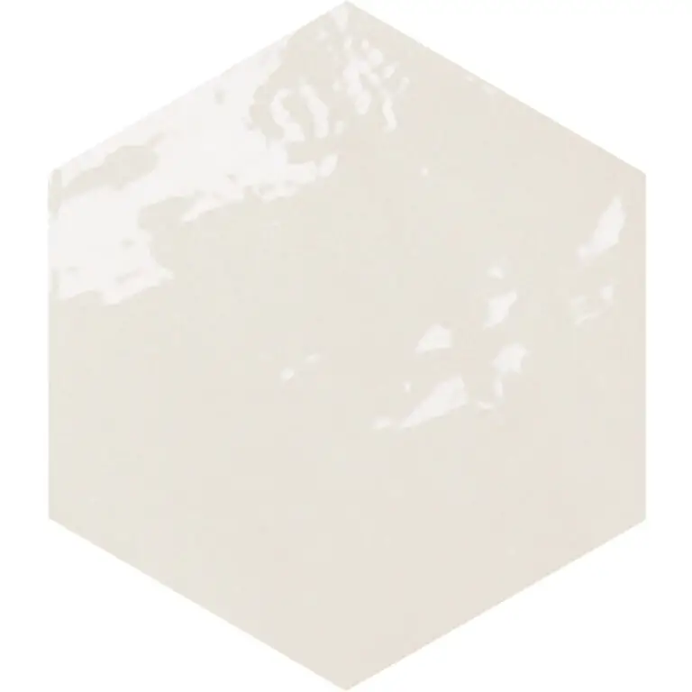 Zellige Hexa White 4X5 Hexagon Gloss Porcelain Tile 3