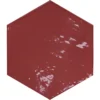 Zellige Hexa Wine 4X5 Hexagon Gloss Porcelain Tile 2